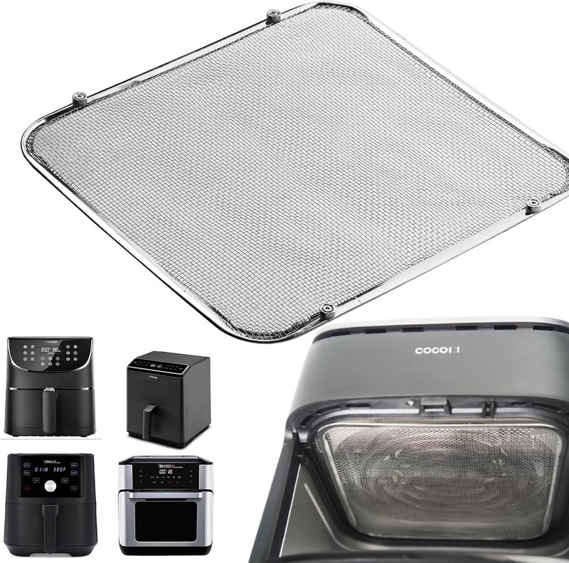 Kispog Splatter Guard for Air Fryer: Stainless Steel Magnetic - Stops Heating Coil Burning & Corrosion & Odors - Fits Instant/Cosori 5.8-12QT - Image 1